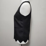 Joy Joy  Black Textured Sleeveless Lattice Blouse Size XS Photo 2