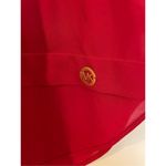 Michael Kors Michael  red crewneck blouse chiffon bottom size s Photo 3