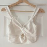Madewell  White Sleeveless Wrap Crop Cotton Tank Top‎ Size Small EUC Photo 3