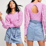 Free People  Tea Time Long Puff Sleeve Top Pink Photo 1