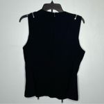 ZARA  Black Sleeveless Zipper Peplum Top V Neck Fitted Zip Detail Size Large Photo 5