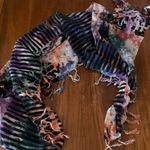 Multicolor Patterned Scarf Purple Photo 2