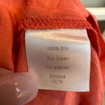 Talbots Vintage  100% Silk Coral Salmon Smocked Beach Fairy Coquette Dress Size L Photo 8