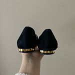 Adrienne Vittadini  Alvine D'Orsay Tassel Flats Shoe Black Suede Leather Size 9.5 Photo 6