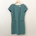 Lilly Pulitzer  | Navy Green Stripe Shift Dress Short Sleeve Short | Size Medium Photo 1