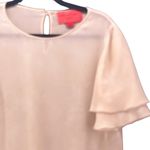 Emanuel Ungaro Womens Blouse‎ Size 6 Business Office Casual Ruffle Career Work Tan Photo 2