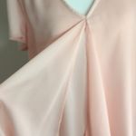 Kate & Mallory Peach blouse- V- neck symmetrical sheer hem Photo 5