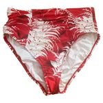 La Blanca Go Bold Hi Waisted Bottom Flame White Red Bikini Bottom Sz 10 Photo 3