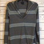 Eleven Star Striped Hoodie Pullover V Neck Long Sleeve Casual Top Women's Size m Blue Size M Photo 0