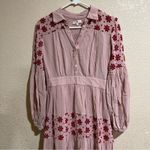 byTiMo pink red embroidered long sleeve Broderie Anglaise Dress Photo 3