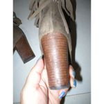 Frye New Womens Parker 5.5 Suede Leather Boots Short Fringe Gray Brown Lace Up Photo 8