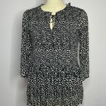 Rose + Olive Boho Peasant Tie Top Blk/White L Photo 0