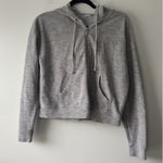 Old Navy Old‎ Navy Heathered Gray Waffle Knit Zip Up Hooded Sweatshirt Size XS Pockets Photo 0