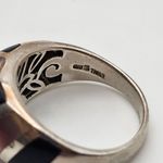 Ken Craft Sterling Silver Mother of Pearl & Onyx Inlay Ring (10) Photo 6