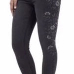 Seven 7 Jeans Seven7 Black Floral Skinny Jeans Photo 0