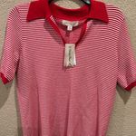 Philosophy NWT Red Striped Polo Short Sleeve Shirt Photo 2