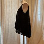 Club Monaco  Black Strappy Tank sz M Boho embroidered lace drape tank Photo 4
