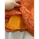 Trixxi Italian Designer Emanuela Beghelli By Beghi Orange Lace Mini Dress Bodycon Style Photo 3