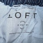 LOFT Wide Leg Draw Cord Waist Pinstripe Jeans, Size XL Relaxed Fit Blue Photo 7