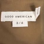 Good American  Womens Size 3/4 Button Front Blouse Brown Long Sleeve Stretch NWT Photo 3