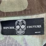 Hipchik Couture Women's Brown Green Camo Life Is Beautiful Denim Jean Jacket S Photo 4