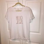 Rae Dunn  Womens "Hello 2021" XL white t-shirt Short Sleeve‎ Shirt Photo 5