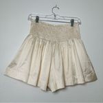 TCEC  Ivory Silky Smocked Shorts Photo 2