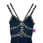 NWT Mandalay Black Gold Silk Beaded Cutout Maxi Long Evening Gown Dress Womens 8 Photo 1