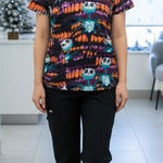 Disney  Nightmare Before Christmas Scrub Top Size Medium Photo 0