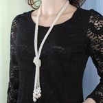 Creative Korean Style Faux Pearl Multilayer Knot‎ Sweater Chain Long Necklace Photo 0
