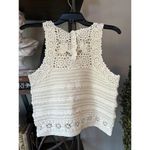 Sea NYC Gia Crochet Sleeveless Wool Boho Top Cream Womens Size Large Photo 8