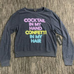 Wildfox  Cocktail In My Hand Confetti In My Hair Graphic Pullover Sweater NWT Photo 0