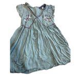 Blue Rain Francesca's blue teal floral Short Sleeve tunic top dress size small Photo 4