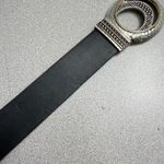 Chicos Leather Waist Belt Small Womens Mixed Metal Buckle Clasp Adjustable 1.5in Black Photo 4