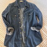 Blue asphalt Jean Button-up Shirt Photo 0