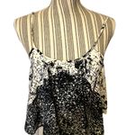My Story Black & White Print Cropped Tank Top Cami Women Sz S Photo 1
