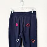 Lou & grey [LOFT]  Navy Blue Embroidered Heart Print Jogger Sweatpants Sz Small S Photo 3