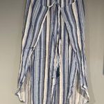 By & By Size Small Navy Blue White Stripe Tie Wrap Pant Women Photo 0