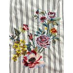 Ava & Viv Gray Striped Button Down Shirt Floral Embroidered Office Preppy Sz 1X Photo 2