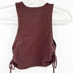 Motel ‎ Cowgirl Chocolate Brown Rhinestone Tank Top Drawstring Western Size S Photo 7