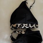 Women’s Black Triangle Bikini with Leopard Print Photo 2
