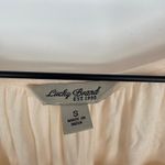 Lucky Brand  Peachy Pink Lace Trim Tassel Tie Boho Peasant Blouse Top S Photo 2