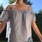 Springfield gorgeous striped cold shoulder white black boho shirt, size S resort Photo 1