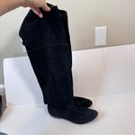 ZARA  Black Suede Leather Over The Knee Boots Women’s 8 Fall Tall Boho Classic Photo 7