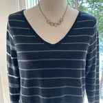 Smartwool  Merino Wool Blend V-neck Grey Stripe Sweater, Small, Like New Photo 1