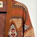 Savanna Jane Southwestern Sweater Brown Coastal Cowgirl Pattern Cardigan Large Photo 3