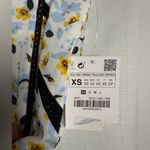 ZARA White Black Lace Inset Blue and Yellow Floral Tank Top Blouse XS Photo 5