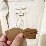 NWT Khara Kapas Cream Organic Cotton Embroidered Wrap Midi Dress Size Medium M Blue Photo 4