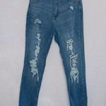 Aeropostale Medium Wash Denim Curvy Super High Rise Distressed Jegging Jeans 8R Photo 0
