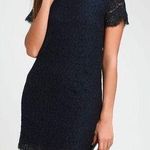 Lulus  Take Me to Brunch Navy Blue Lace Shift Dress Size Extra Small Photo 0